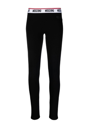 Moschino logo-waist lounge leggings - Black
