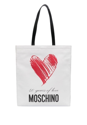 Moschino logo-print shoulder bag - White