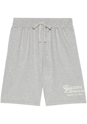 Gucci logo-embroidered jersey shorts - Grey