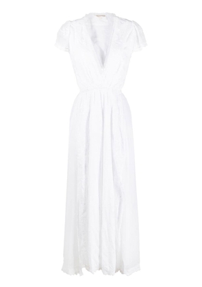 LoveShackFancy gathered cotton maxi dress - White