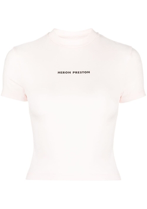 Heron Preston logo-print cotton-blend T-shirt - Pink