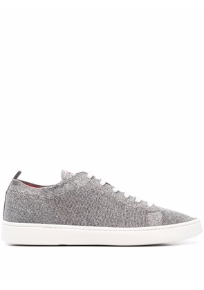 Kiton embroidered logo low-top sneakers - Grey