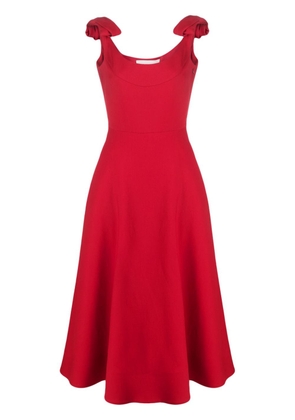 Valentino Garavani Crepe Couture tie-shoulder midi dress - Red