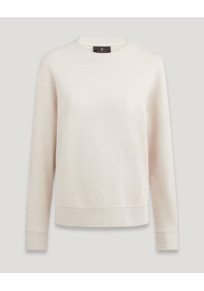 Belstaff Signature Sweatshirt Women's Cotton Fleece Moonbeam Size XL