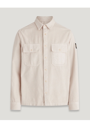 Belstaff Fallgate Shirt Men's Cotton Corduroy Moonbeam Size M