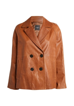 Weekend Max Mara Double-Breasted Leather Jacket