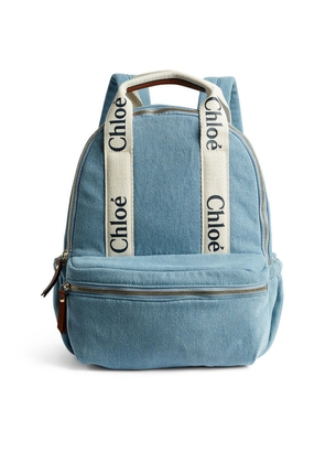 Chloé Kids Denim Logo Backpack