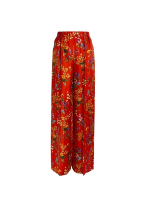 Max Mara Elasticated-Waist Floral Trousers