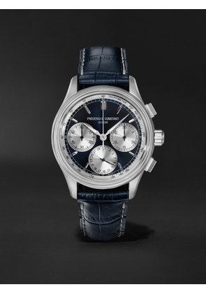 Frederique Constant - Manufacture Classic Flyback Automatic Chronograph 42mm Stainless Steel and Alligator Watch, Ref. No. FC-760NS4H6 - Men - Blue