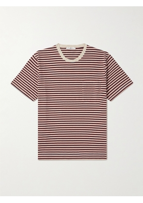 Mr P. - Striped Organic Cotton-Jersey T-Shirt - Men - Red - XS
