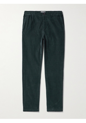 Mr P. - Straight-Leg Garment-Dyed Stretch Organic Cotton-Needlecord Trousers - Men - Green - 28
