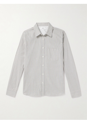 Mr P. - Pinstriped Organic Cotton Oxford Shirt - Men - Gray - XS