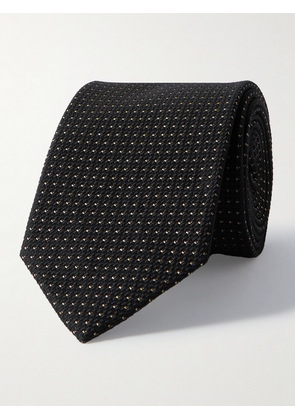 Brioni - 8cm Metallic Silk-Blend Jacquard Tie - Men - Black