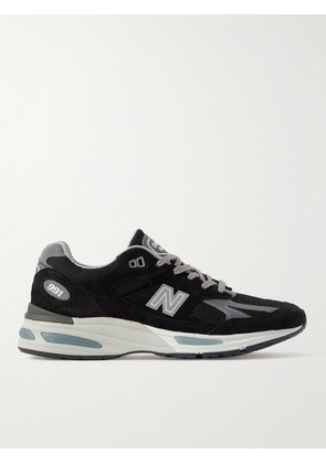 New Balance - 991v2 Suede, Mesh and Faux Leather Sneakers - Men - Black - UK 7