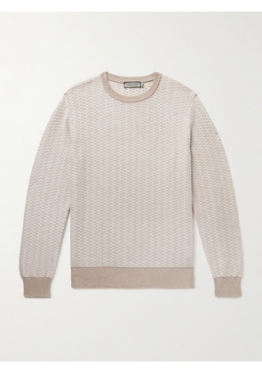 Canali - Textured-Knit Cotton-Blend Sweater - Men - Neutrals - IT 46