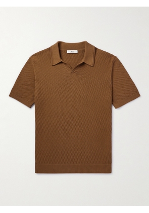 Mr P. - Knitted Organic Cotton Polo Shirt - Men - Brown - XS