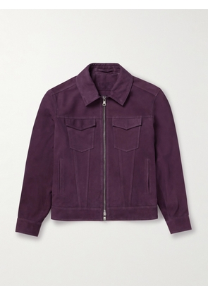 Mr P. - Suede Trucker Jacket - Men - Purple - XS