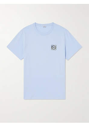 LOEWE - Logo-Embroidered Cotton-Jersey T-Shirt - Men - Blue - XXS