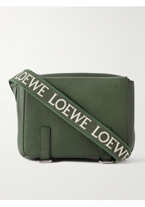 LOEWE - Military Leather Messenger Bag - Men - Green