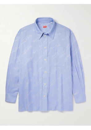 KENZO - VERDY Oversized Logo-Jacquard Cotton Shirt - Men - Blue - S