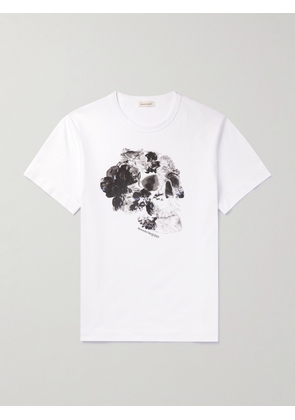 Alexander McQueen - Slim-Fit Logo-Print Cotton-Jersey T-Shirt - Men - White - M