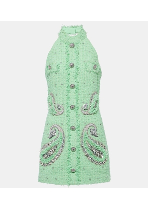Balmain Embellished tweed minidress