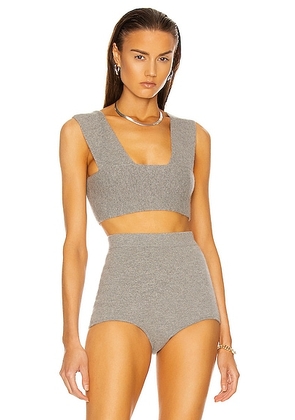 ALAÏA Bra and Culotte Set in Gris Chine - Grey. Size 42 (also in ).