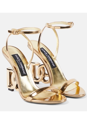 Dolce&Gabbana DG mirrored leather sandals