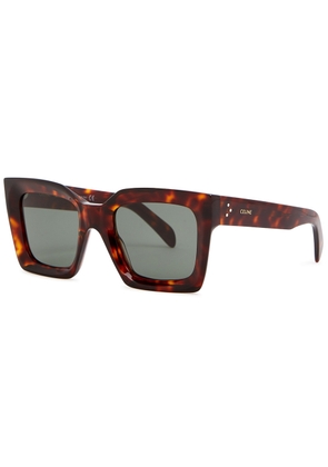 Celine Tortoiseshell Square-frame Sunglasses - Brown