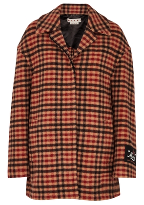 Marni Checked Wool-blend Coat - Orange Other - 40 (UK 8 / S)