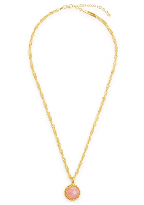 Soru Jewellery Embellished 18kt Gold-plated Chain Necklace - Light Pink - One Size
