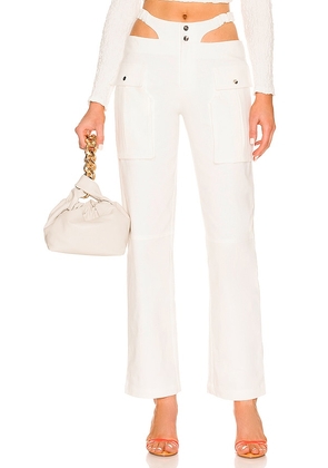 Camila Coelho Zenna Cargo Pant in White. Size L, M, XL, XS, XXS.