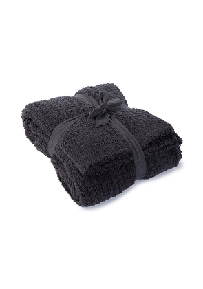 Barefoot Dreams CozyChic Ribbed Throw in Charcoal.