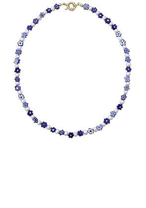 Eliou Corinna Necklace in Freshwater Pearl & Millefiori - Blue. Size all.