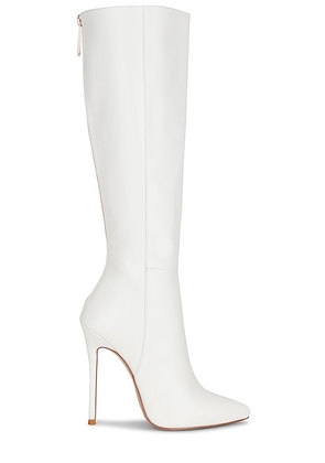 FEMME LA Miliano Faux Leather Boot in White. Size 11.