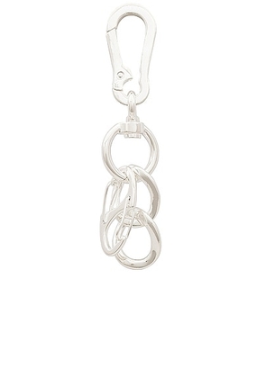 Martine Ali Silver Coated Bias Keychain in Silver - Metallic Silver. Size all.