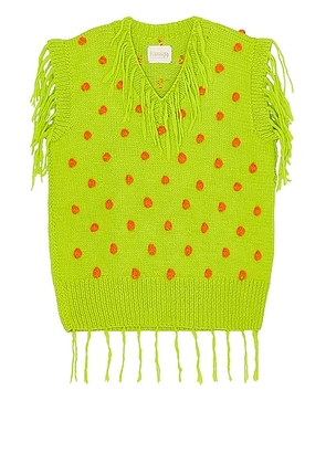 HARAGO Speckle Vest in Green - Green. Size M (also in L, S, XL/1X).