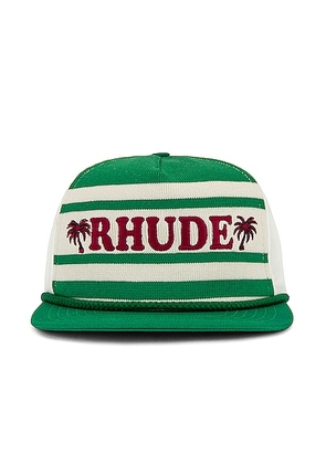 Rhude Beach Club Hat in Green & Cream - Green. Size all.