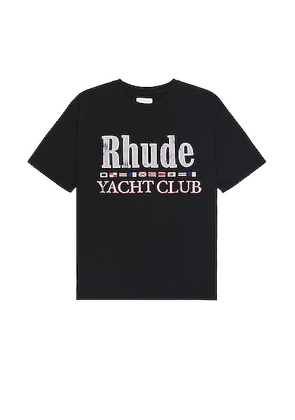 Rhude Flag Tee in Vintage Black - Black. Size S (also in L, M, XL).