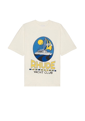 Rhude Yacht Club Tee in Vintage White - Cream. Size S (also in L, M, XL).