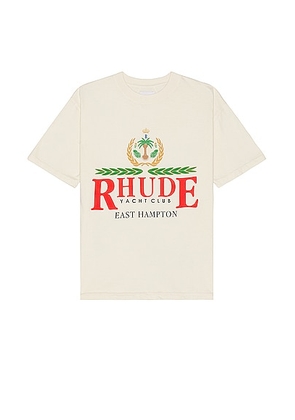 Rhude East Hampton Crest Tee in Vintage White - Cream. Size XS (also in M, S).