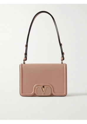 Valentino Garavani - Vlogo Small Embellished Textured-leather Shoulder Bag - Pink - One size
