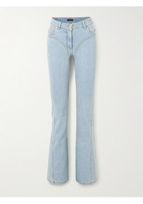 Mugler Spiral Tassel-trimmed Skinny Jeans In Blue