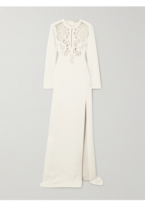 Elie Saab - Broderie Anglaise Cady Gown - White - FR34,FR36,FR38,FR40,FR42,FR44,FR46,FR48