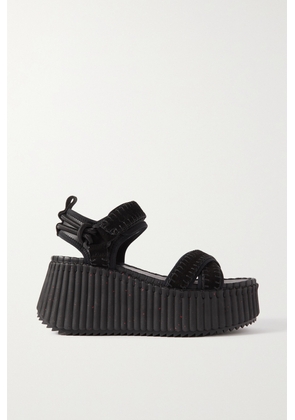Chloé - + Net Sustain Nama Suede And Leather Platform Sandals - Black - IT35,IT36,IT37,IT38,IT39,IT40,IT41,IT42