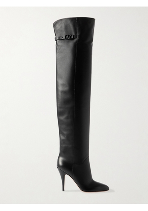Valentino Garavani - 105 Buckle-embellished Leather Over-the-knee Boots - Black - IT36,IT36.5,IT37,IT37.5,IT38,IT38.5,IT39,IT39.5,IT40,IT40.5,IT41