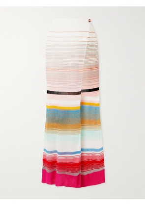 Missoni - Striped Metallic Crochet-knit Maxi Wrap Skirt - Blue - small,medium,large