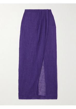 Lisa Marie Fernandez - + Net Sustain Linen-blend Gauze Coverup - Purple - 0,1,2,3,4