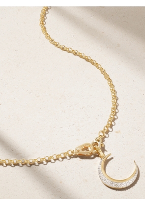 Foundrae - Medium Belcher Sister Hook Crescent 18-karat Gold Diamond Necklace - One size