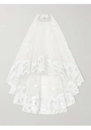 16ARLINGTON - Sequin-embellished Tulle Veil - White - One size
